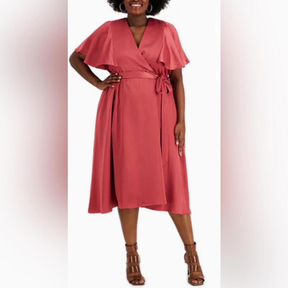NWT Taylor Womens Pink Satin Dress Plus size 22W